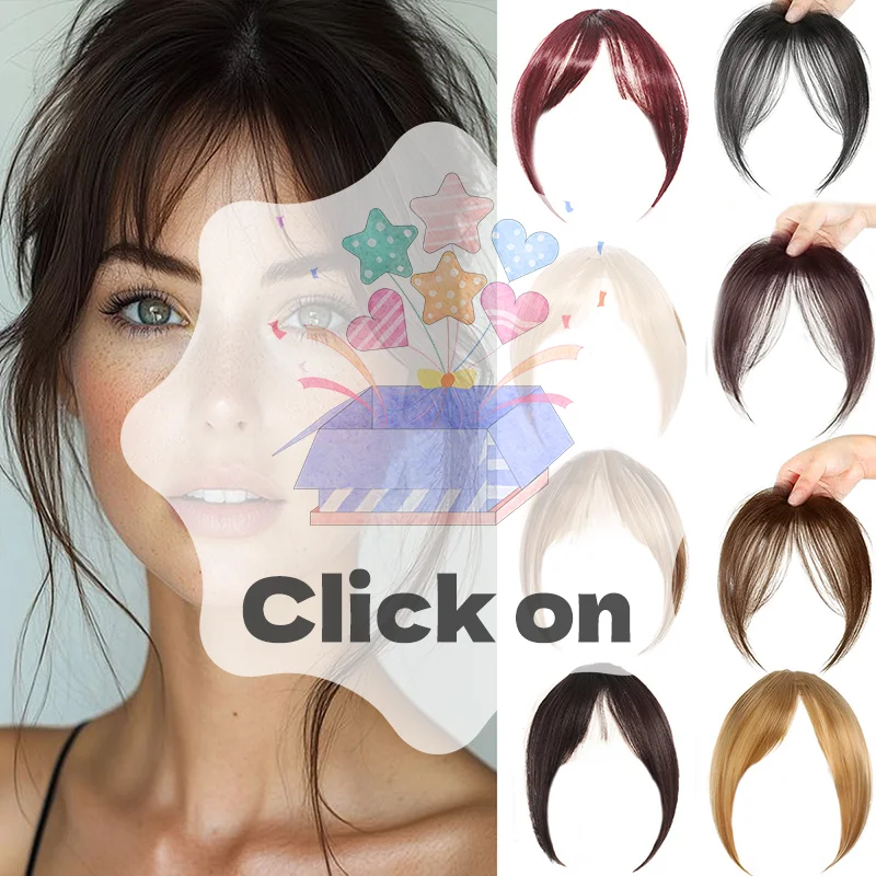 

Парик из синтетических волос с челкой, натуральный кусок волос, пушистый парик, заколки для волос, наращивание волос, шиньоны для женщин, аксессуары для укладки