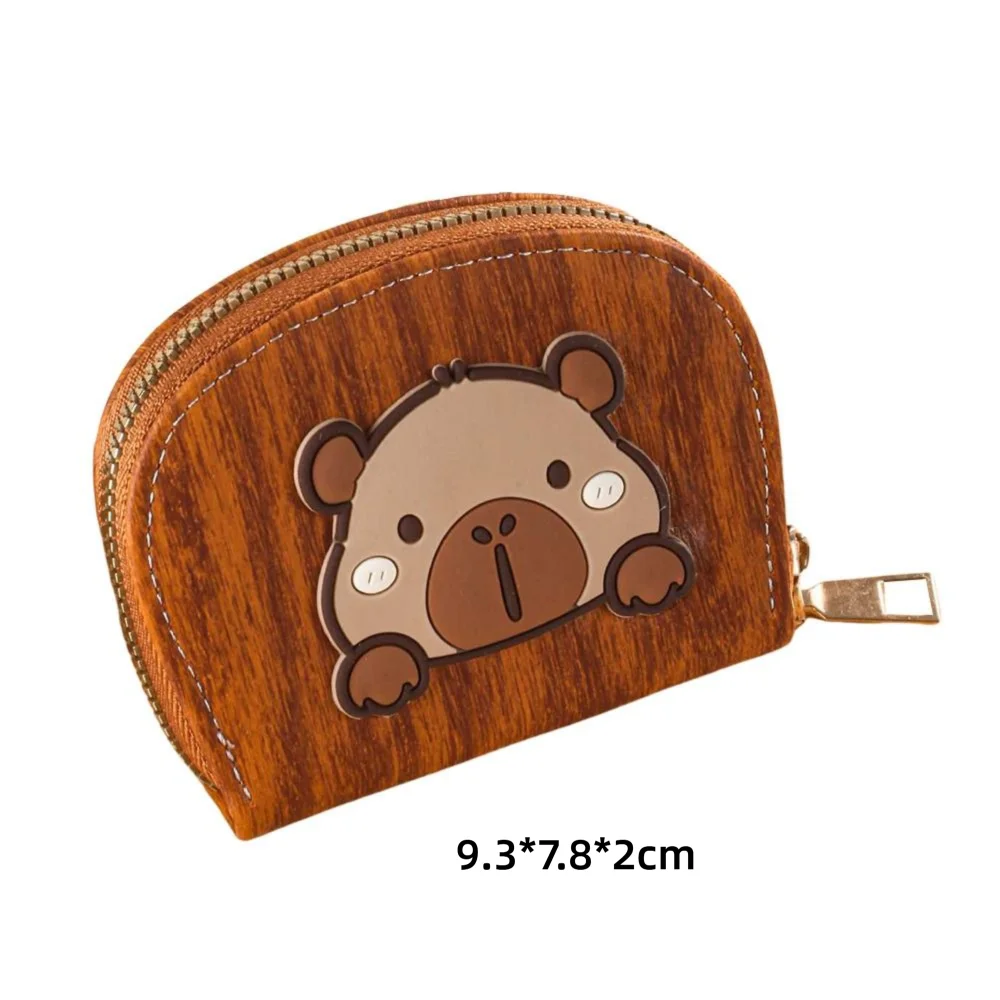 Creative Cartoon Capybara Card Bag PU Shell Shape Coin Bag Multi-function Accessories Zipper Coin Wallet Man Woman
