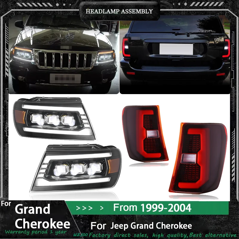 

LED HeadLights+Taillights For Jeep Grand Cherokee 1999-2004 Led DRL Car Head Lamp Assembly Signal Modified Lamp Car Accessories