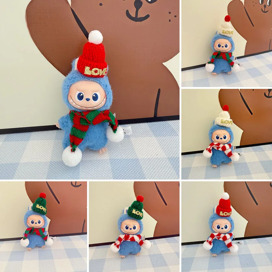 

For 10cm Mini Labubu Doll Christmas Series Clothes Hats Cute Labubu Clothing Dolls 4.0 Diy Original Design Toys Accessories Gift