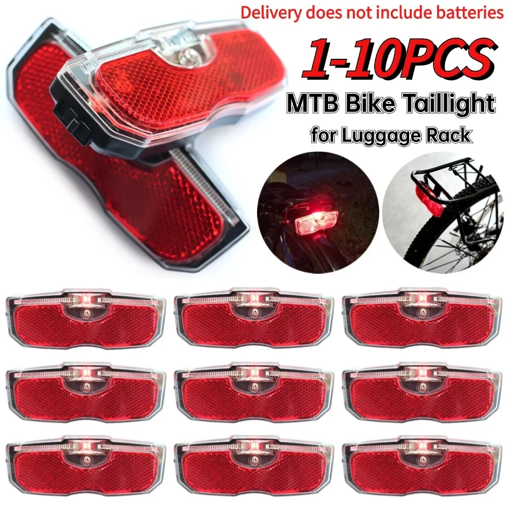 1-10Pcs Night Cycling Tail Light Mountain Bike Luggage Rack Light Bike Warning Tail Lamp Bicycle Rear Seat Reflective Taillight