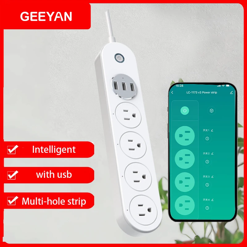 GEEYAN Smart Outlet, Smart Outlet with Timer and Group Controller, Home WiFi Outlet, Hubless, FCC Certified, 2.4G WiFi