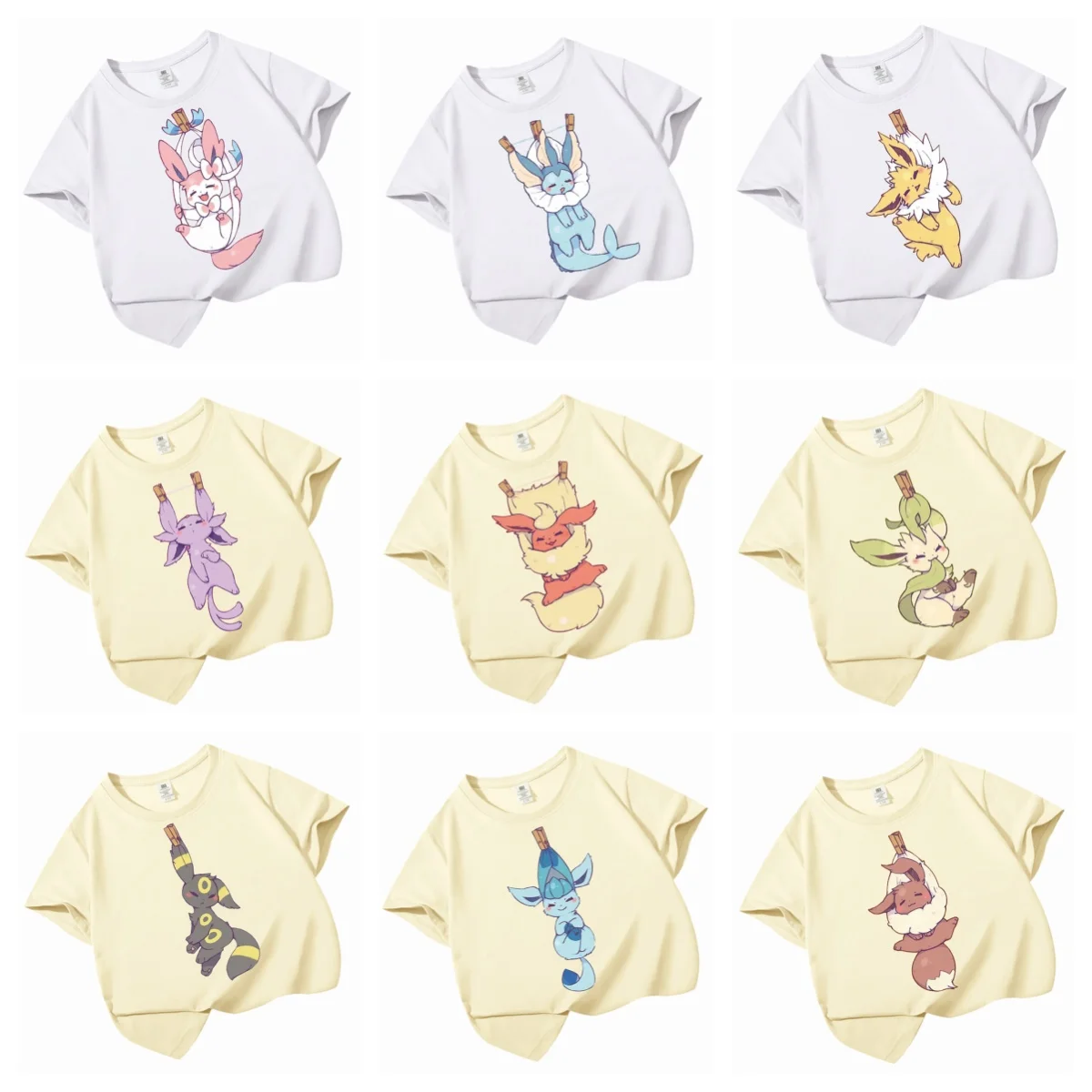Umbreon Glaceon Eevee Jolteon Sylveon Vaporeon, летние новые модные топы из чистого хлопка, футболка в стиле аниме, милый классический подарок для самостоятельного изготовления