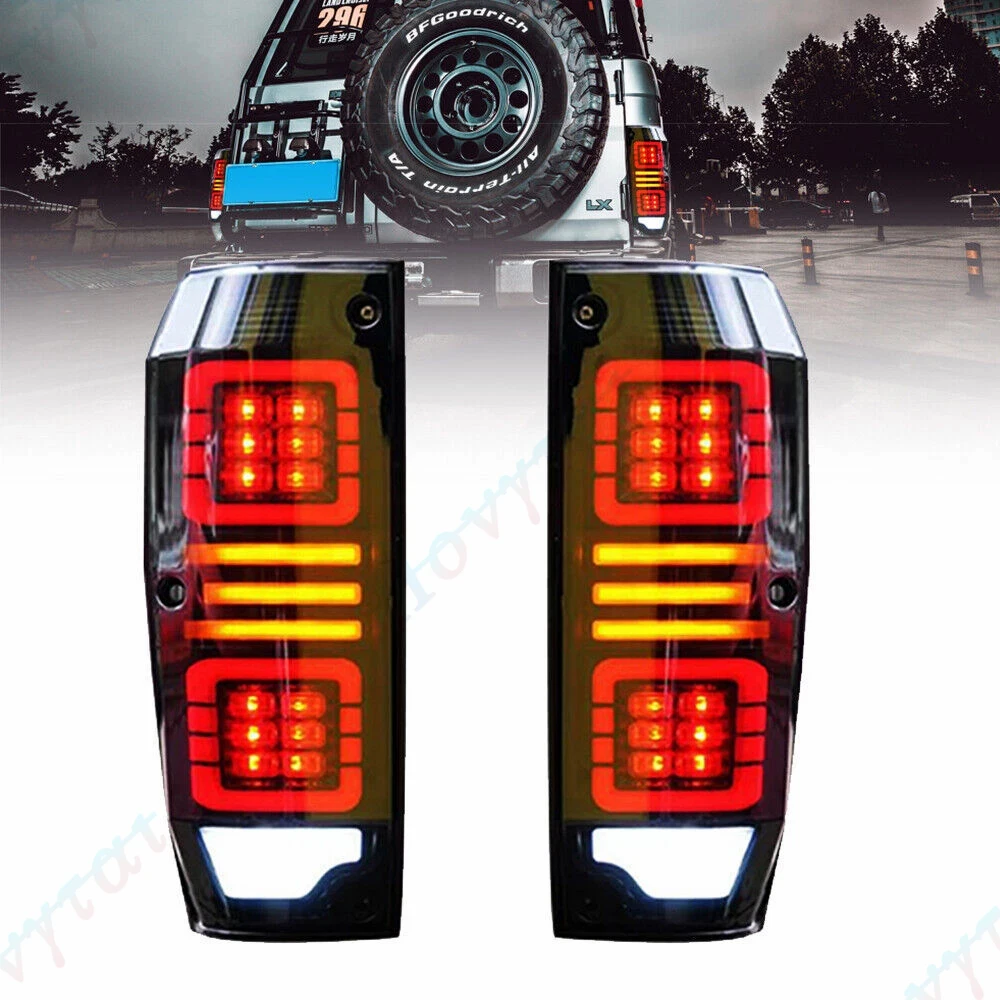 Pair LED Taillights For 1984-2021 Toyota Land Cruiser LC76 LC77 LC70 LC78 LC79 Taillamp Taillight Rear Lamp Turn Signal Light