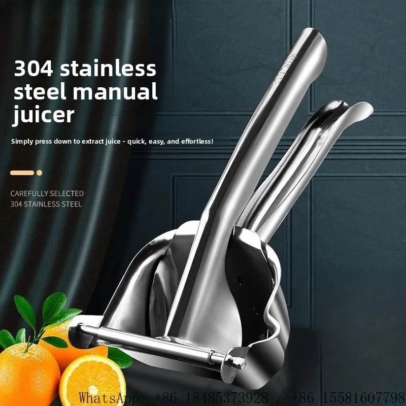 304 Stainless Steel Manual Fruit Press Squeezer for Orange Lemon Pomegranate Household Juice Extractor