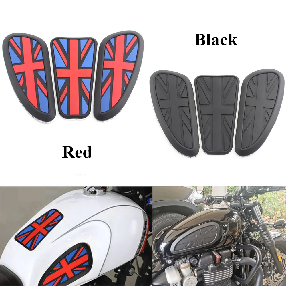 

Motorcycle Retro Anti-slip Tank Pad Fuel Gas Knee Grip Traction Pads Protection Sticker Side Decals For Turimph T100 T120 Harley