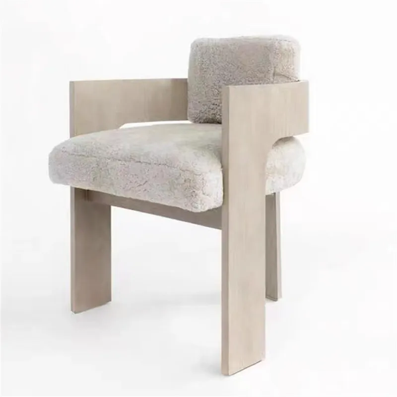 

Solid wood dining chair, back chair, modern minimalist high-end soft bag chair
