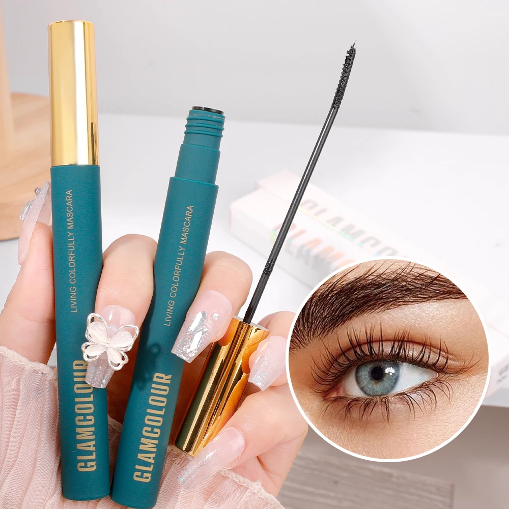 Zwartblauwe Mascara Kleurenvezel Lange Krul Dik Waterdicht Effect Verlengde Bruine Mascara Snelle Droge Wimpers Krullen Verlenging Make-Up