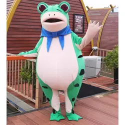 New Funny Green Frog Cartoon Inflatable Mascot Costume Halloween Christmas Adult Performance Inflatable Costume Clothing