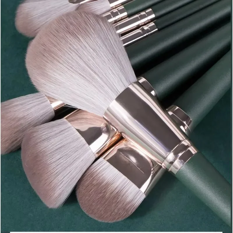 Ensemble de pinceaux de maquillage moelleux pour femmes, grand pinceau doux, fard à barrage, fond de teint, poudre cosmétique, mélange de blush, outils de maquillage de beauté, 14 pièces