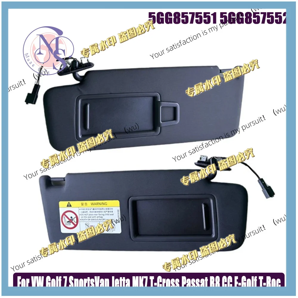 Car Front Sun Visor Panel with Makeup Mirror for VW Golf 7 SportsVan Jetta MK7 T-Cross Passat B8 CC E-Golf T-Roc 5GG857551