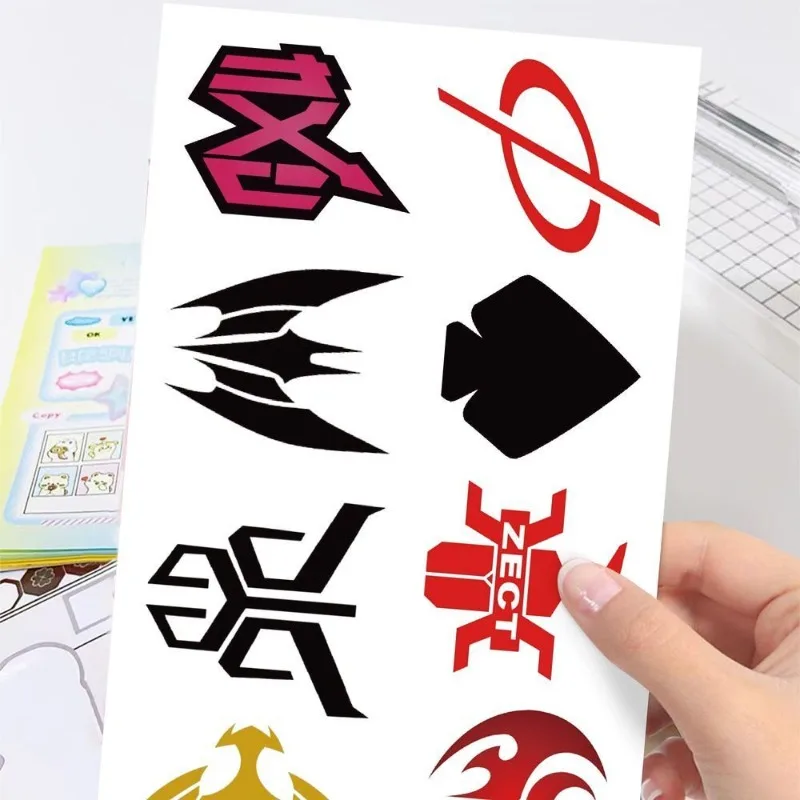 60 Sheets Kamen Rider Logo Stickers Creative Decals Waterproof for Laptop Phone Luggage Notebook Scrapbook Decor