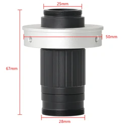 HD 30X-65X Adjustable Zoom CS C Mount Lens Magnification Eyepiece Lens for Industrial VGA HDMI USB Video Microscope Camera