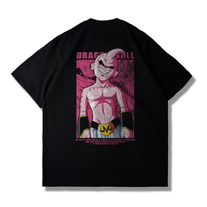 Anime Dragon Ball Joint Black Goku 여름 루즈한 흑백 남성과 여성을위한 반팔 티셔츠
