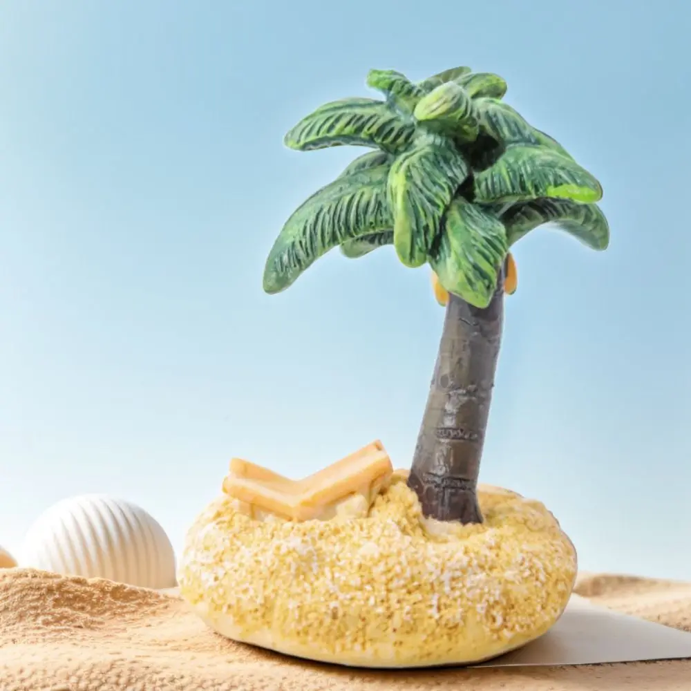 Decorative Mini Coconut Tree Model Simulation Lifelike Beach Coconut Trees Ornaments Resin Coconut Palm Tree Landscape Home Desk