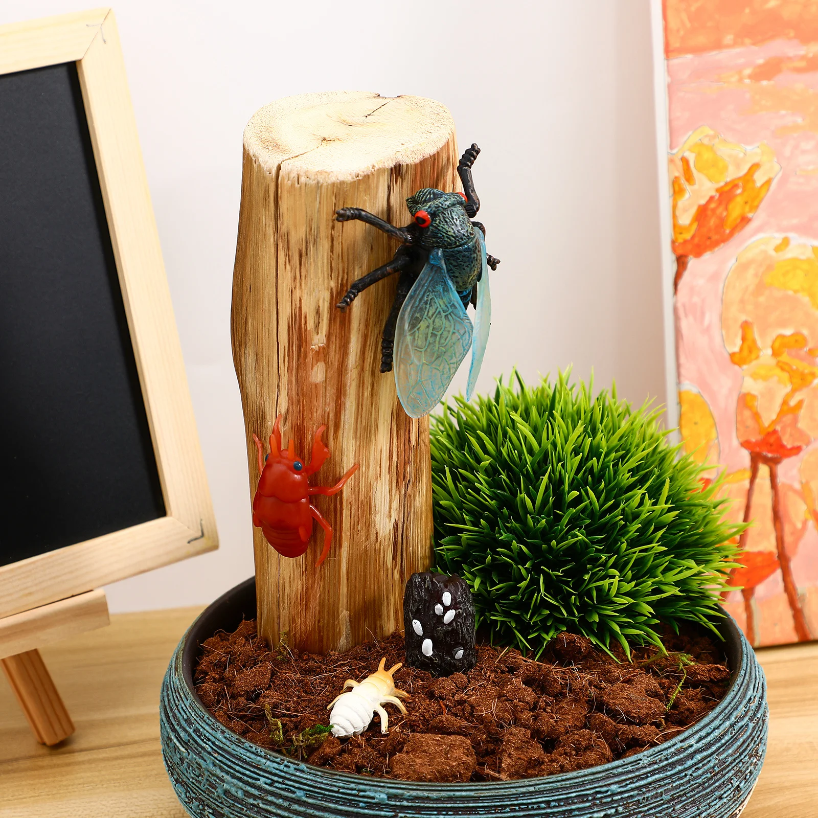 

1Set Cicada Life Cycle Simulation Animal Figures for Learning Education Desktop Decoration Science Cognitive Cicada Figurine