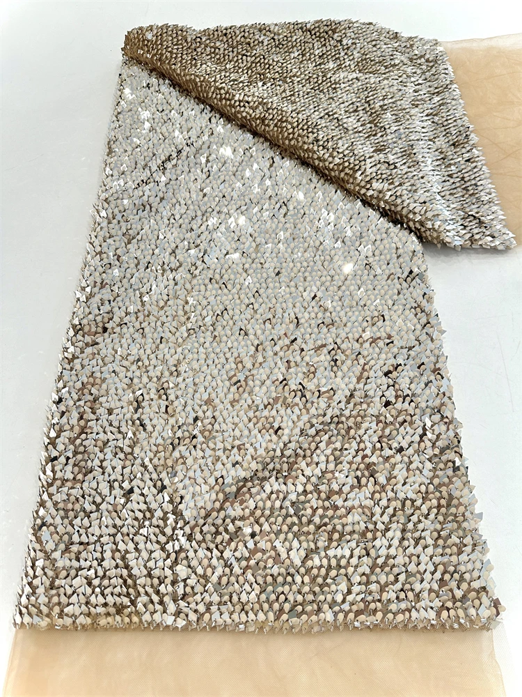 

African Lace Fabric 2025 Sequins Embroidery Groom Nigerian Bridal High Quality French Tulle Lace Fabric For Party Sewing