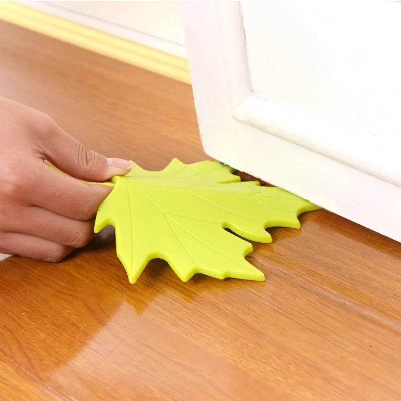 Practical Kid Baby Creative Maple Leaf Shape Finger Safety Door Stopper Stops Protector Wedge Door Catcher Block Home Decor