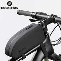 ROCKBROS-Bolsa de almacenamiento para bicicleta, Alforjas para marco superior, tubo frontal, resistente al agua, accesorios para ciclismo de montaña y carretera