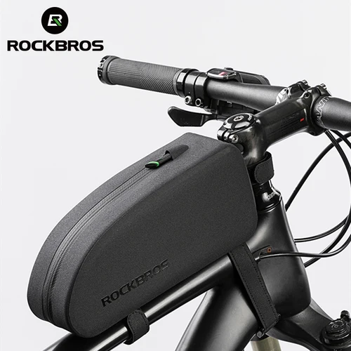 ROCKBROS-Bolsa de almacenamiento para bicicleta, Alforjas para marco superior, tubo frontal, resistente al agua, accesorios para ciclismo de montaña y carretera