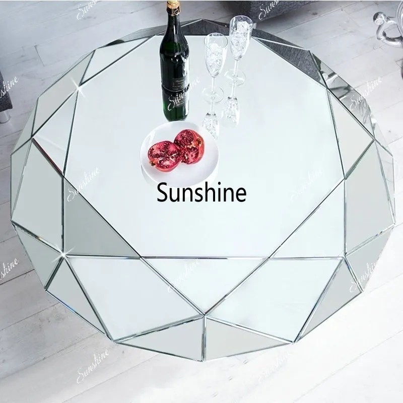 

Large and small apartment living room household small tea table glass square