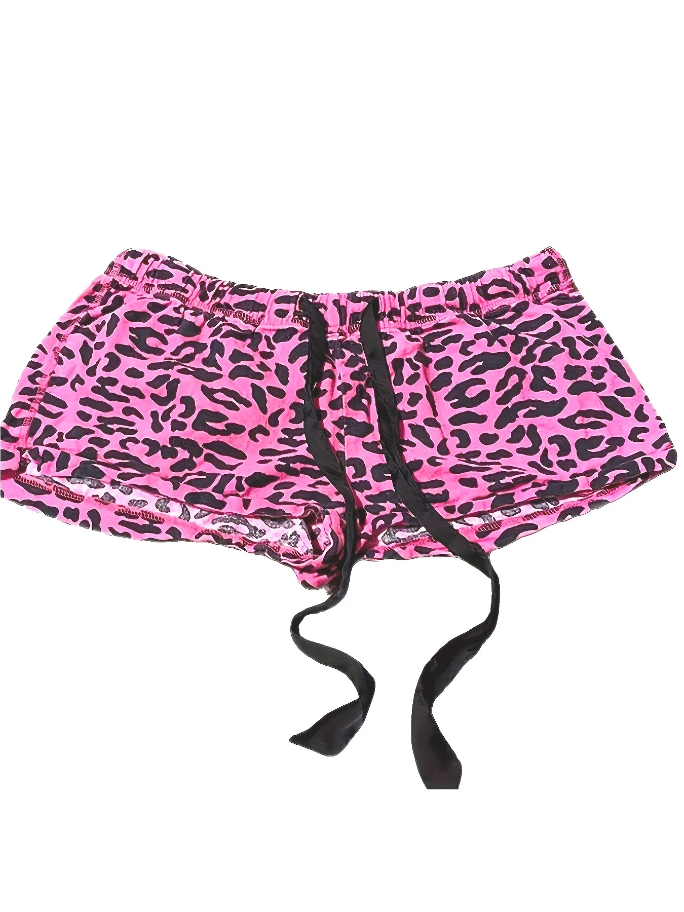 Women Y2K Summer Streetwear Gyaru Goth Leopard Print Graphic Acubi Shorts Button Low Rise Short Spice Pants 2000s Alt Clothes