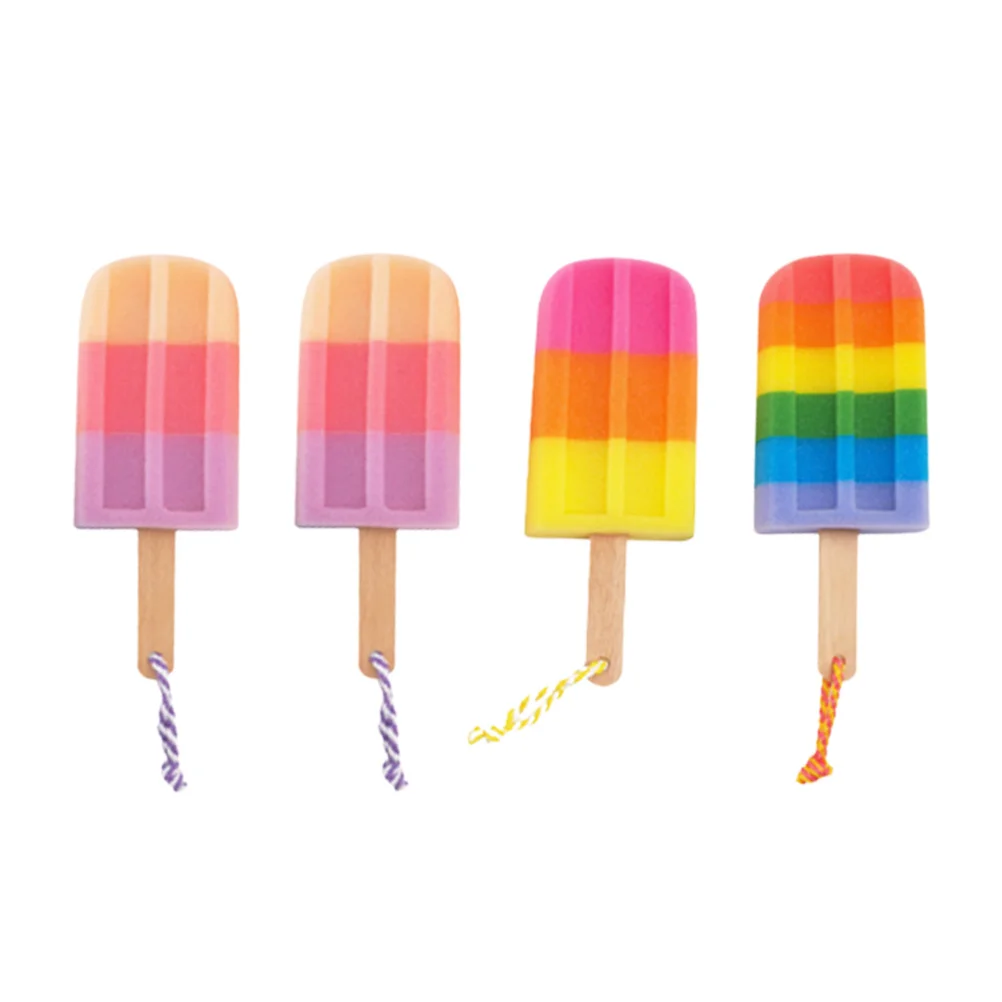 

4Pcs Ice Cream Inspired Bath Ball Comfortable Sponge Bath Scrubber for Effective Dead Skin Removal Rich Foam Bathing Experience