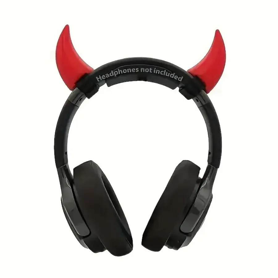 3D Printed Detachable Headphones with Devil's Corner Decoration and Personalized Creativity with Velcro for Various Scenes