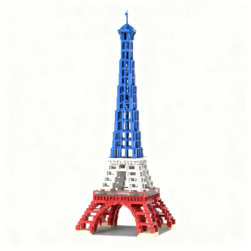 2974pcs MOC Creator Expert Eiffel Tower French Flag Color Model Toys Building Blocks Architecture Christmas Gifts DIY Birthday