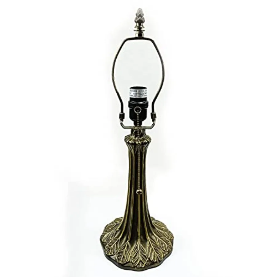 

Tiffany Lamp Holder Lamp Base Antique Brass Alloy 1-Zipper Lamp Socket Button Switch Wire NA0013