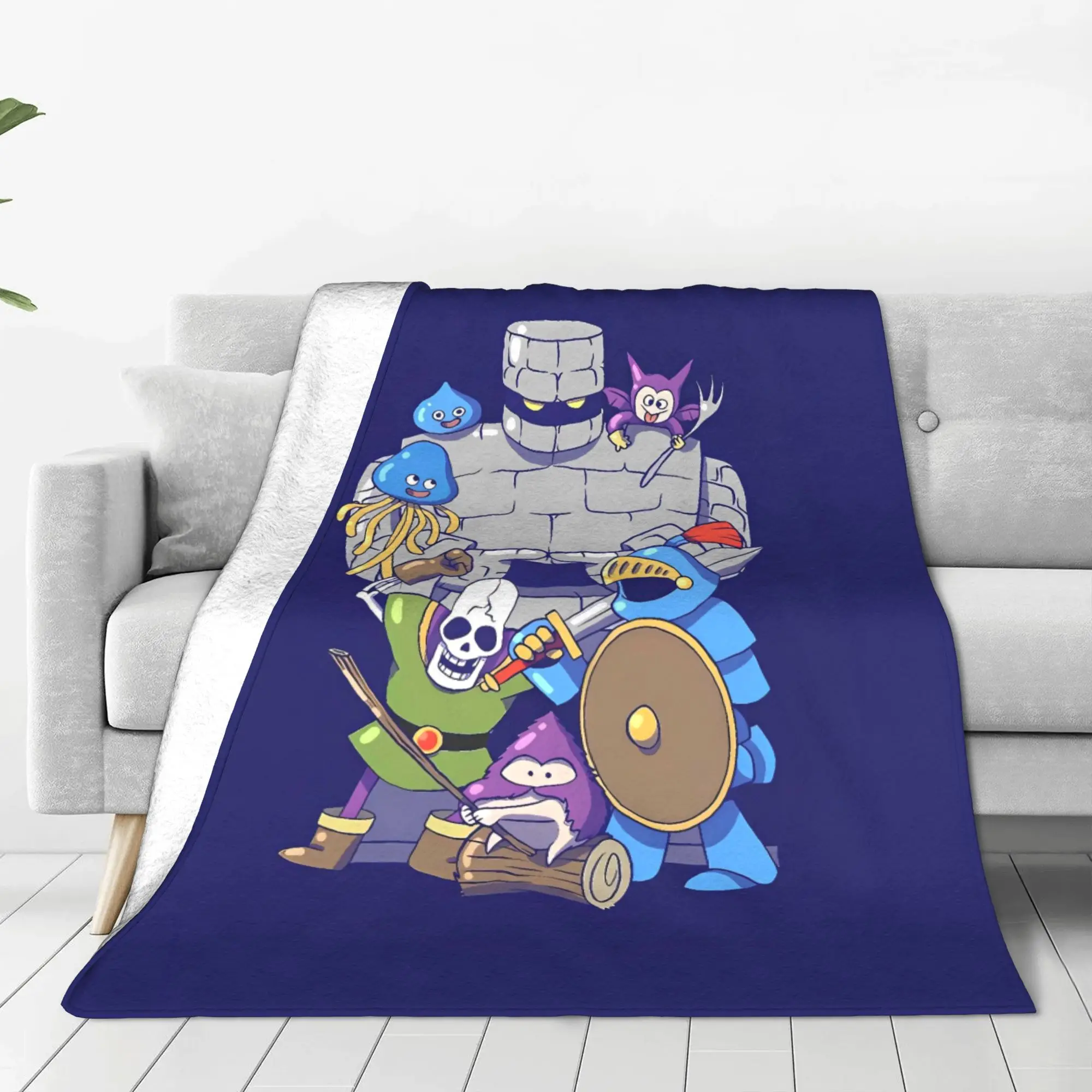 Warm Soft BlanketsChildren Picnic D-Dragon Quest Slime Bedding Throws  Flannel Bedspread For Outdoor Fashion Sofa Bed Cover