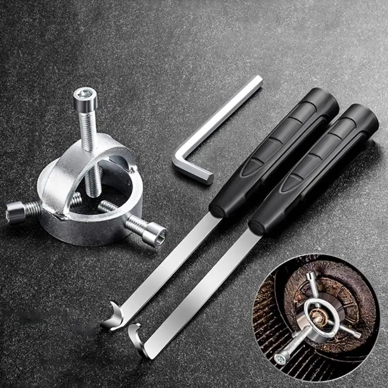 57QF Wheel Tool Wind Puller Metal Steel Fan Kitchen Tool Hand Removal Removers Repair Remove Steering Disassembly Cleaning