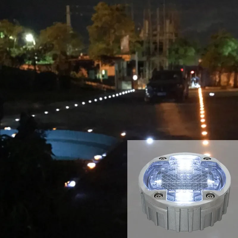 Flashing Anti-stress IP68 Waterproof Bullet LED Cast Aluminium NI-MH Flush Type Constant Cat Eyes Solar LEDS Road Stud