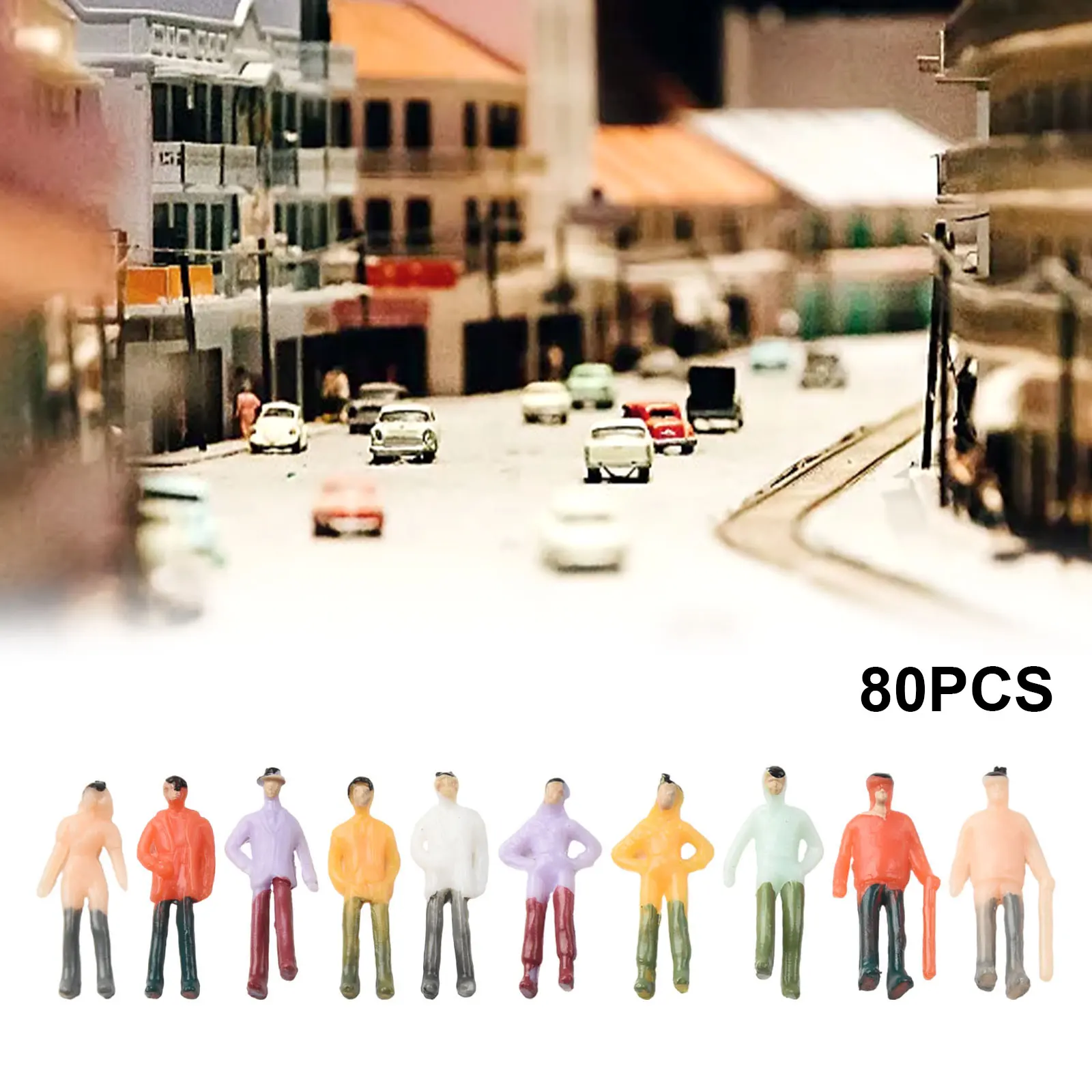 30/80Pcs Model People 1:75 Scale Plastic People Figures Model Building Passengers DIY Character Mixed Color Pose Kids Toys