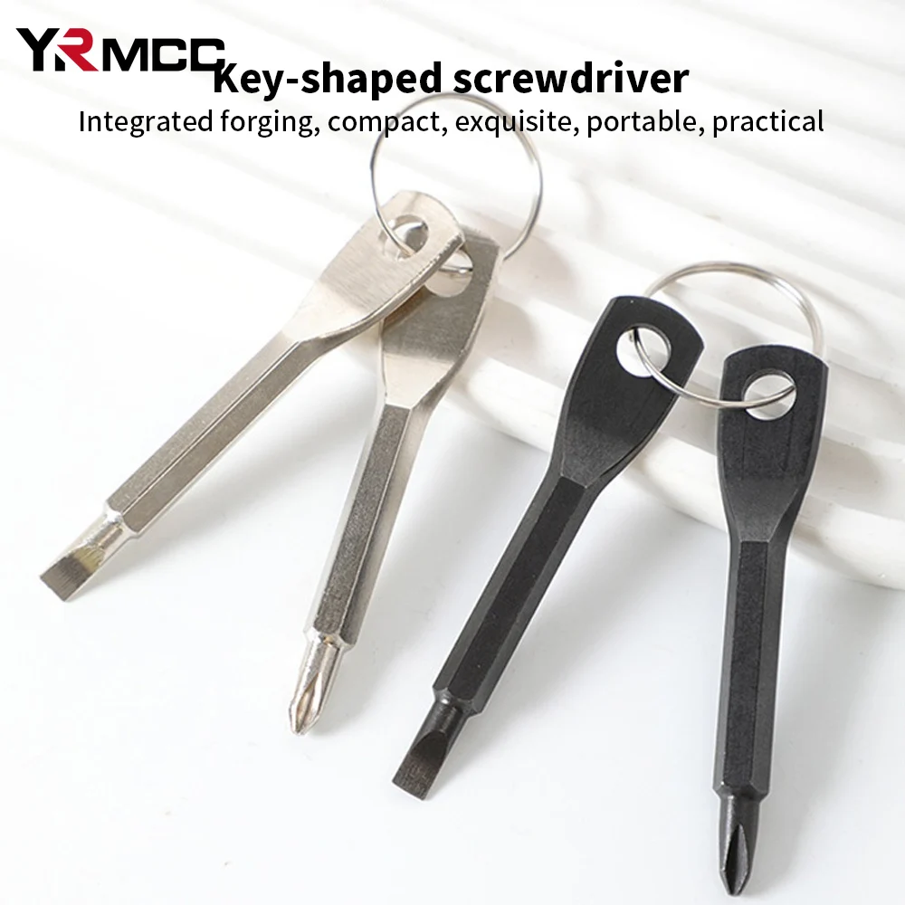 Portable EDC Keychain Screwdriver Tools Outdoor Shaped Screwdriver Kit Slotted Phillips for Car Truck Wrench Emergency Use Set