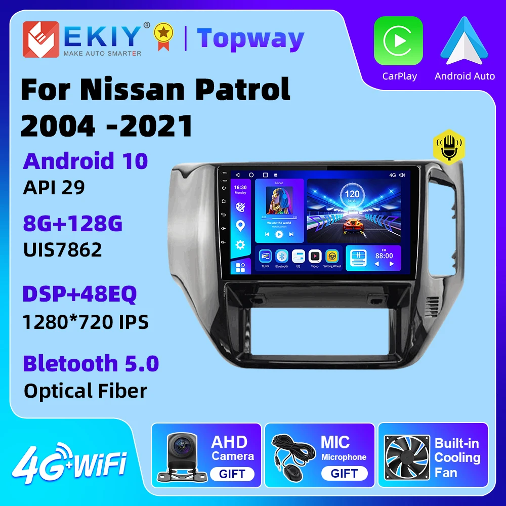 

EKIY For Nissan Patrol 2004 - 2021 Car Radio 4G WIFI BT GPS DSP Multimedia Player Stereo Carplay Android Auto No DVD 2 Din