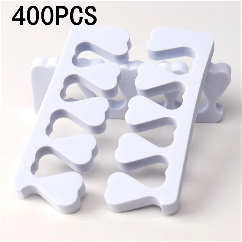 100/200/400PCS White Soft Toe Separators Fingers Foots Nail Art Tools Flexible Nail Art Practice Manicure Pedicure Foot Braces