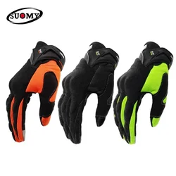 SUOMY Breathable Full Finger Racing Motorcycle Gloves Quality Stylishly Decorated Antiskid Wearable S-XXL Moto Gloves