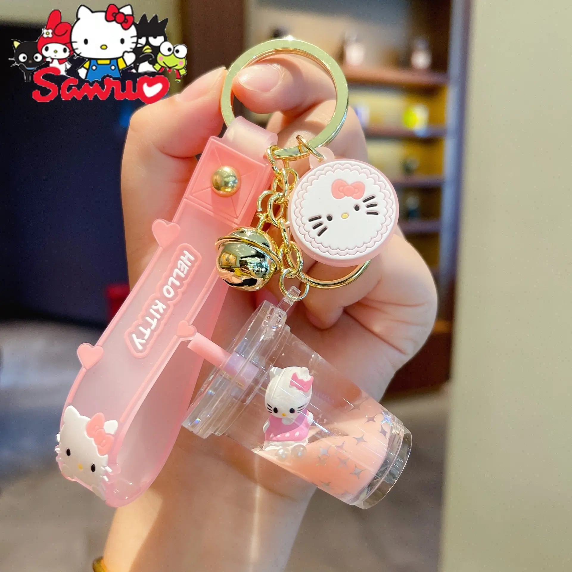 

1 шт. жидкое масло KT кошка кукла сумка Подвеска MINISO Melody Kuromi Hello Kitty Cinnamoroll молока чашка для чая аксессуары для автомобиля