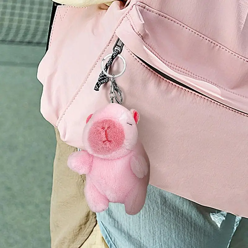 Capybara Plush Toys Cute Wagging Tail Dolls Creative Keychains Backpack Accessories Soft Stuffed Aniamls Pendents Fashion Gifts