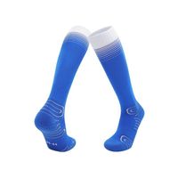 1 Pair Breathable Anti-Slip Football Socks Long Tube Design with Double Cuff & Mesh Ventilation for Kids/Adult