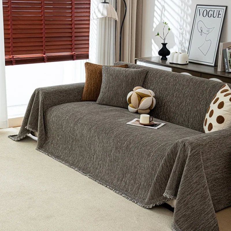 

Новое высококачественное покрывало для дивана 2025 года универсальное в всех сезонах, современное простое черное полотенце для дивана, одеяло для всего чехла