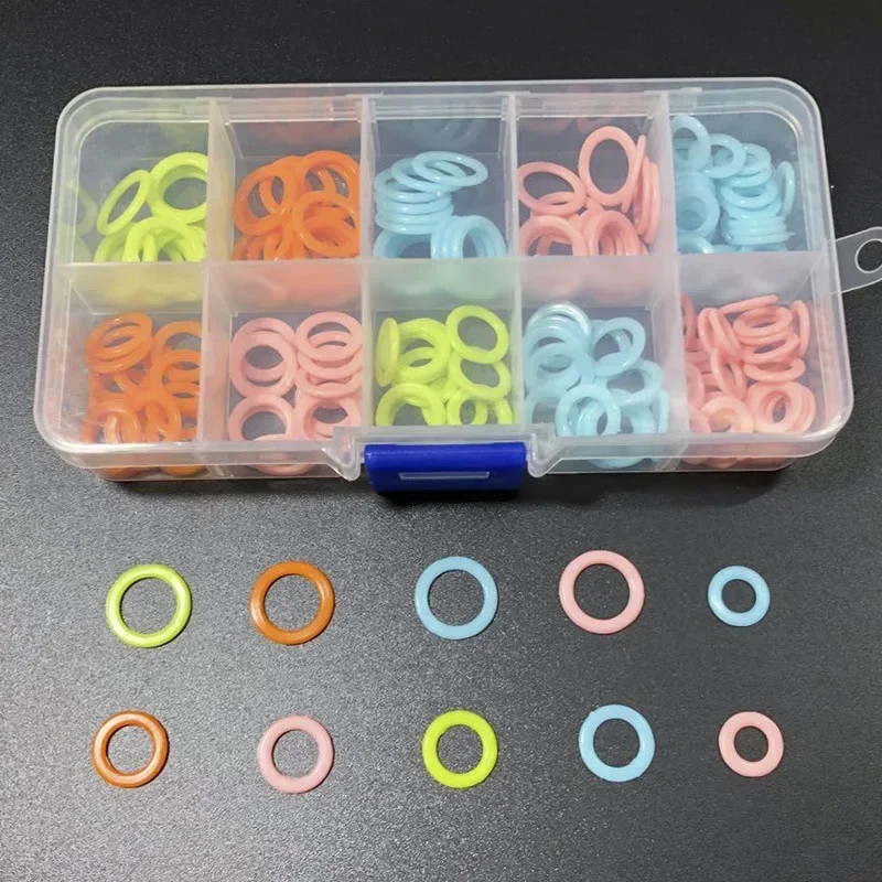 120/240Pcs Colorful Knitting Stitch Markers Rings Knitting Crochet Locking Rings with Portable Storage Box for Sewing Handcrafts