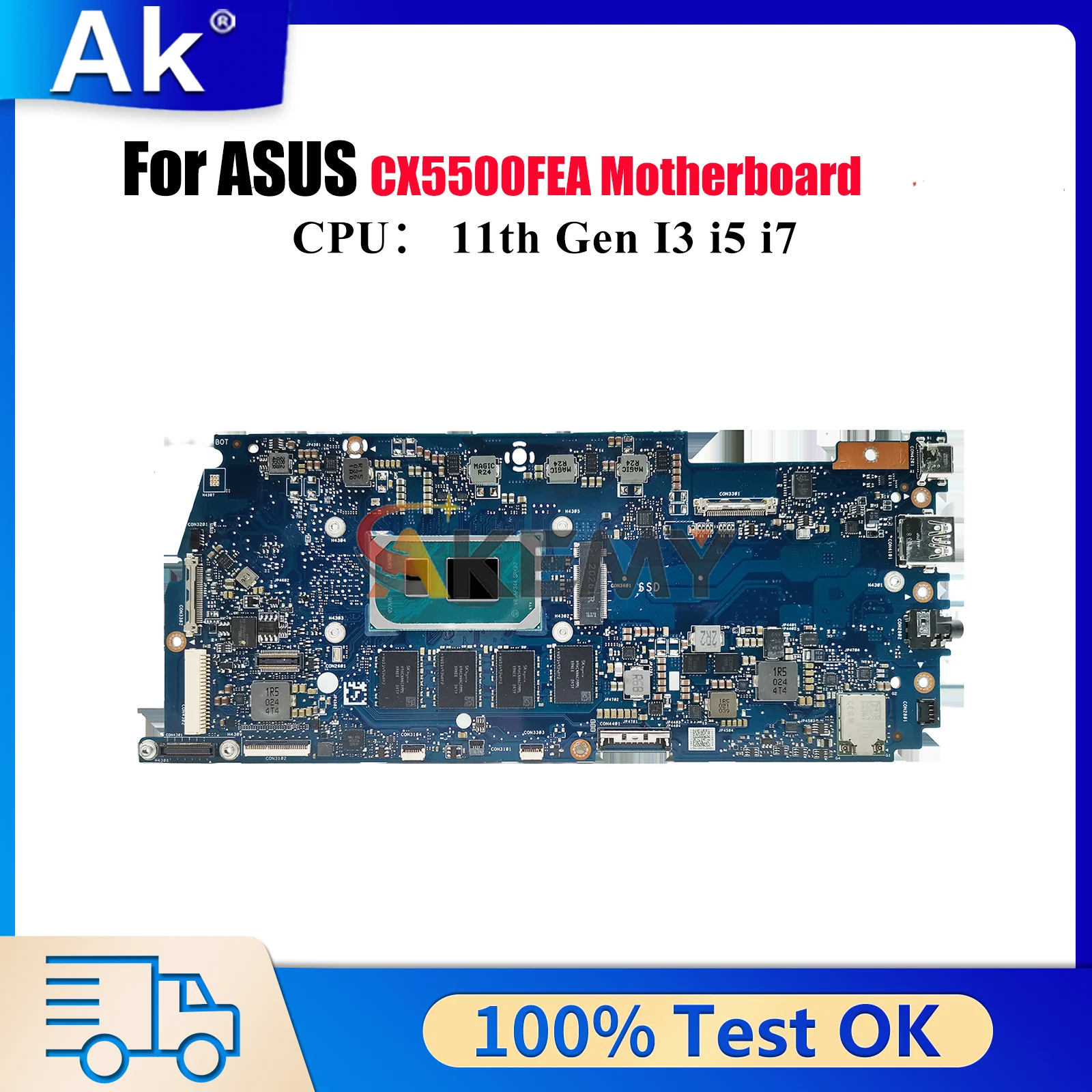 

CX5500FEA Laptop Motherboard For ASUS Chromebook Flip CX5 CX5500FEA CX5500F Mainboard With 11th Gen I3 i5 i7 100% tests OK stk