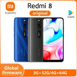 Xiaomi-Smartphone Redmi 8 avec carte SIM, 12MP, 2MP, 8MP, écran 6.22 