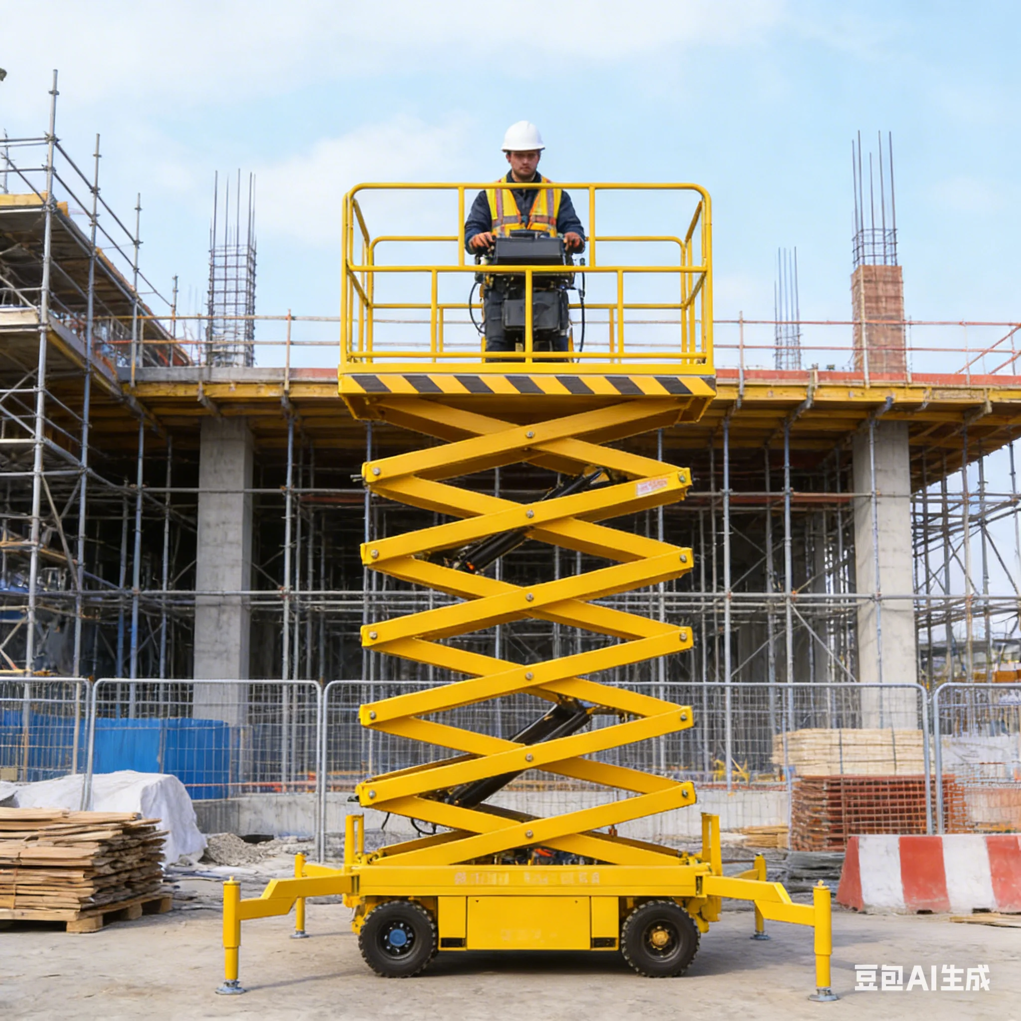 Multi-FunctionalMobile Lift Platform Hydraul  with Adjustable Platform - Versatile for Warehouse Racking, Event Setup