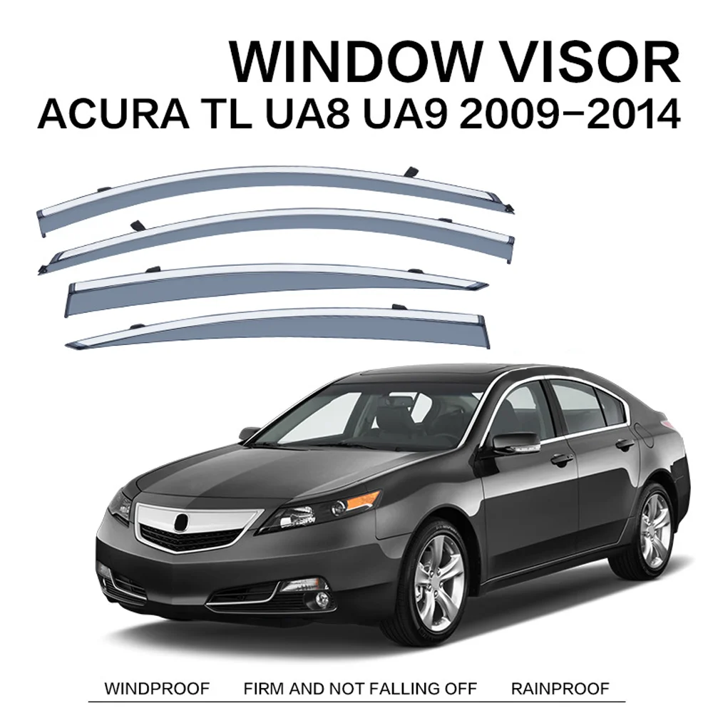 

Chrome Strips Rain Guards for ACURA TL 2009-2012 Window Visor Wind Deflectors Door Visor Vent Shades Ventvisor