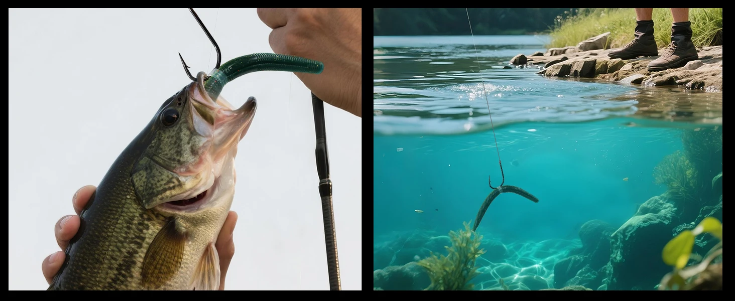 9 km 200–210 Stück verrückte Wurm-O'Ringe für verrückte Rigging-Senkos-Würmer aus weichem Kunststoff, Stickbaits, Silikon-Köder-Spar-O-Ringe – Detail 4