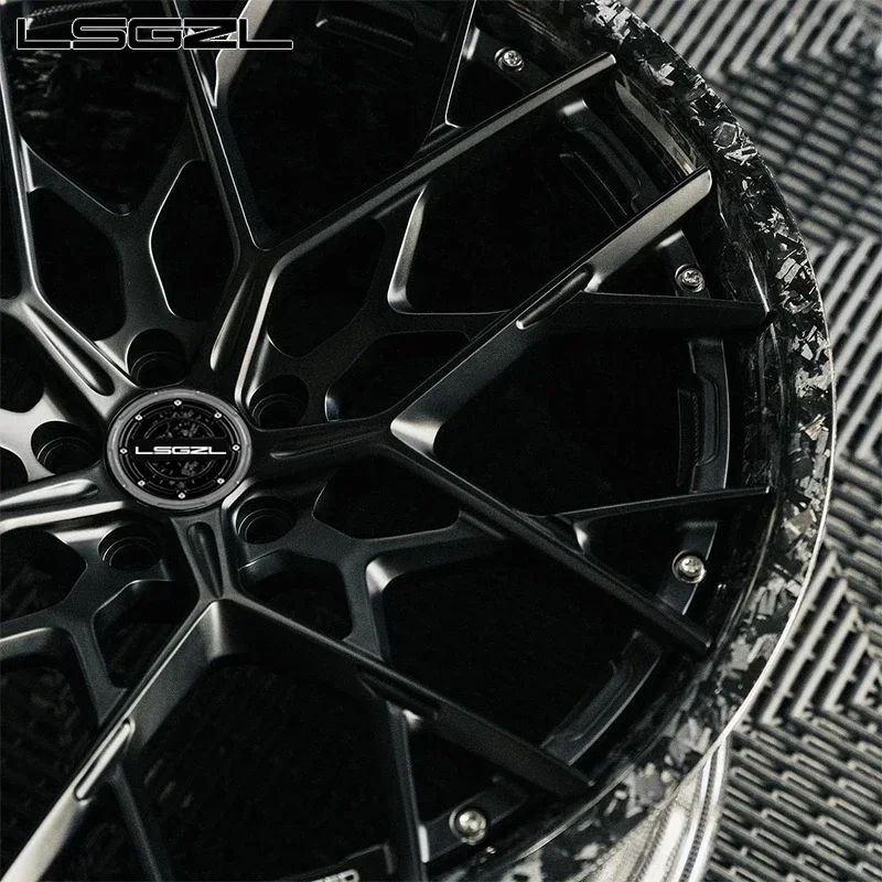 LSGZL Carbon fiber forged alloy wheels15-24 26 inch wheel forged aluminium  5x114.3 5x130 6x139.7 wheels inch wheels rims