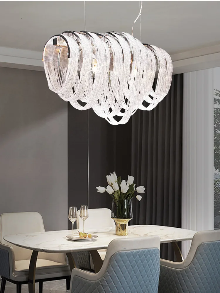 Modern Luxury Tassel Crystal LED Ceiling Chandelier 2023 Lustre Nordic Designer LOFT Pendant lights Round Lamp Lighting Fixtures